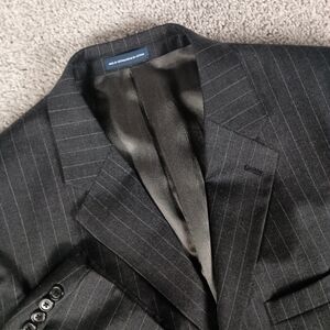 Stafford Performance 42L 34x32 Wool Black Grey Pinstripe Mens Suit